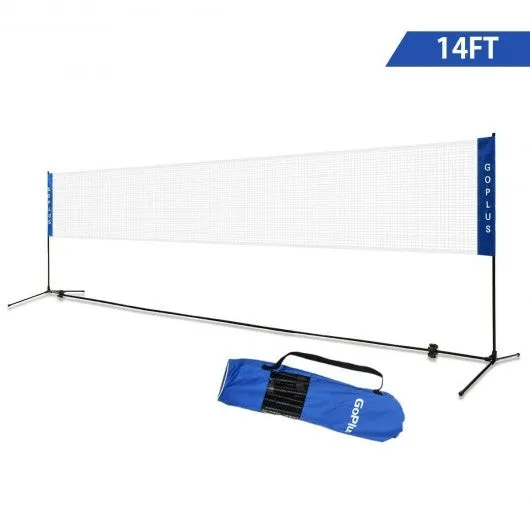 14' x 5' Portable Beach Training Badminton Net with Carrying Bag