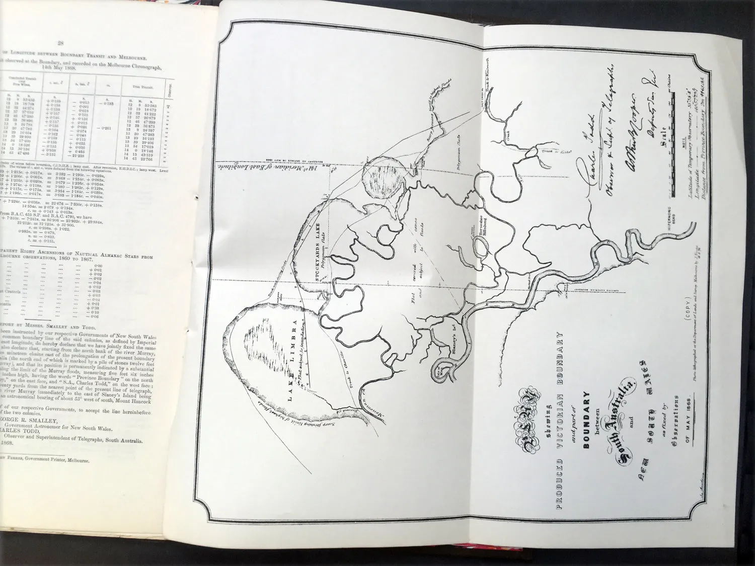 1874 Colonial Govt. Text & Maps on Boundary between South Australia & Victoria