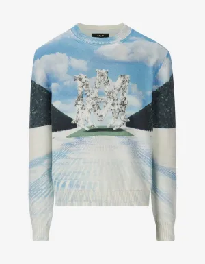 Amiri Blue Runway Logo Graphic Sweater