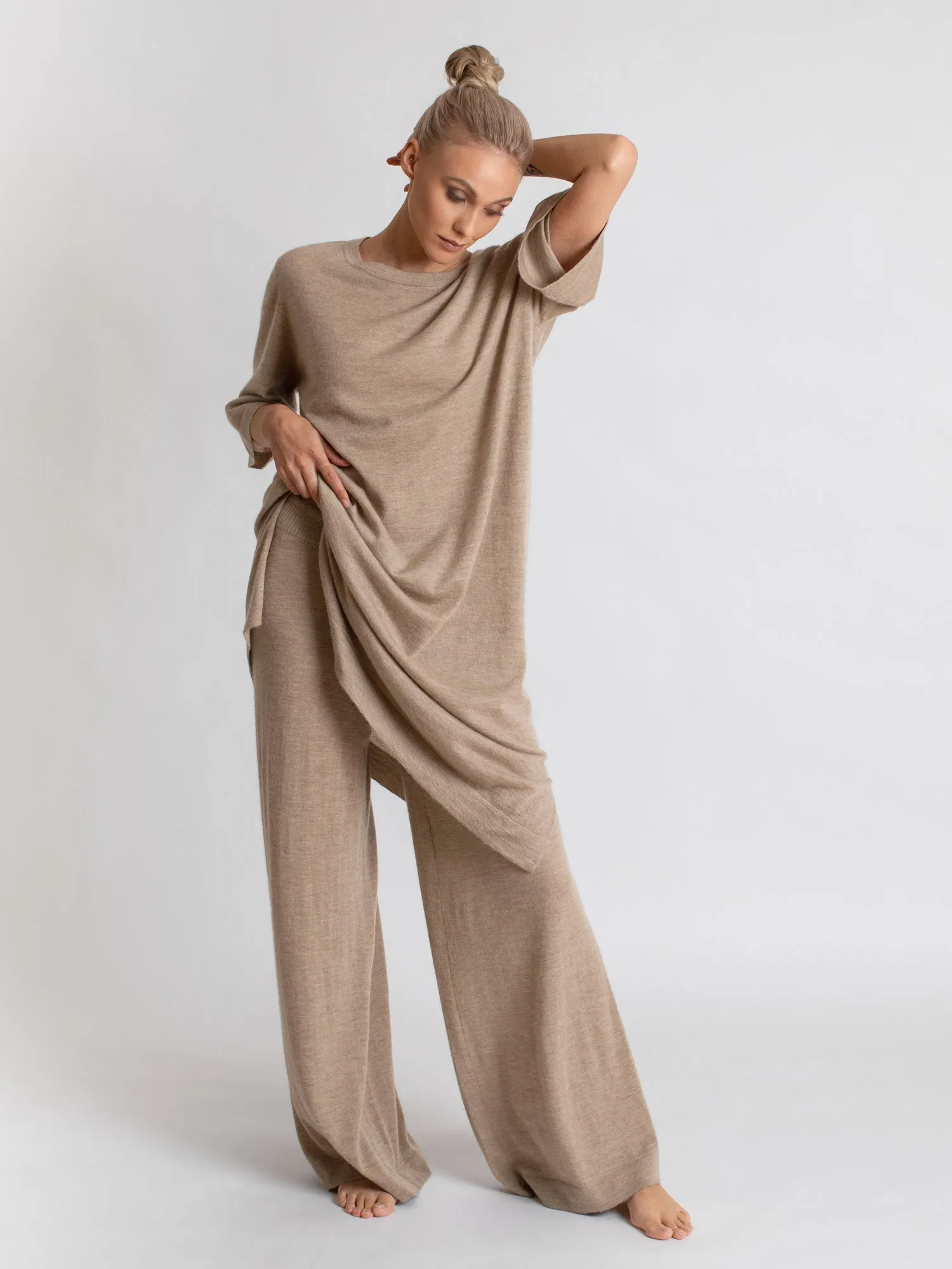 Cashmere pants "Air pants" - taupe