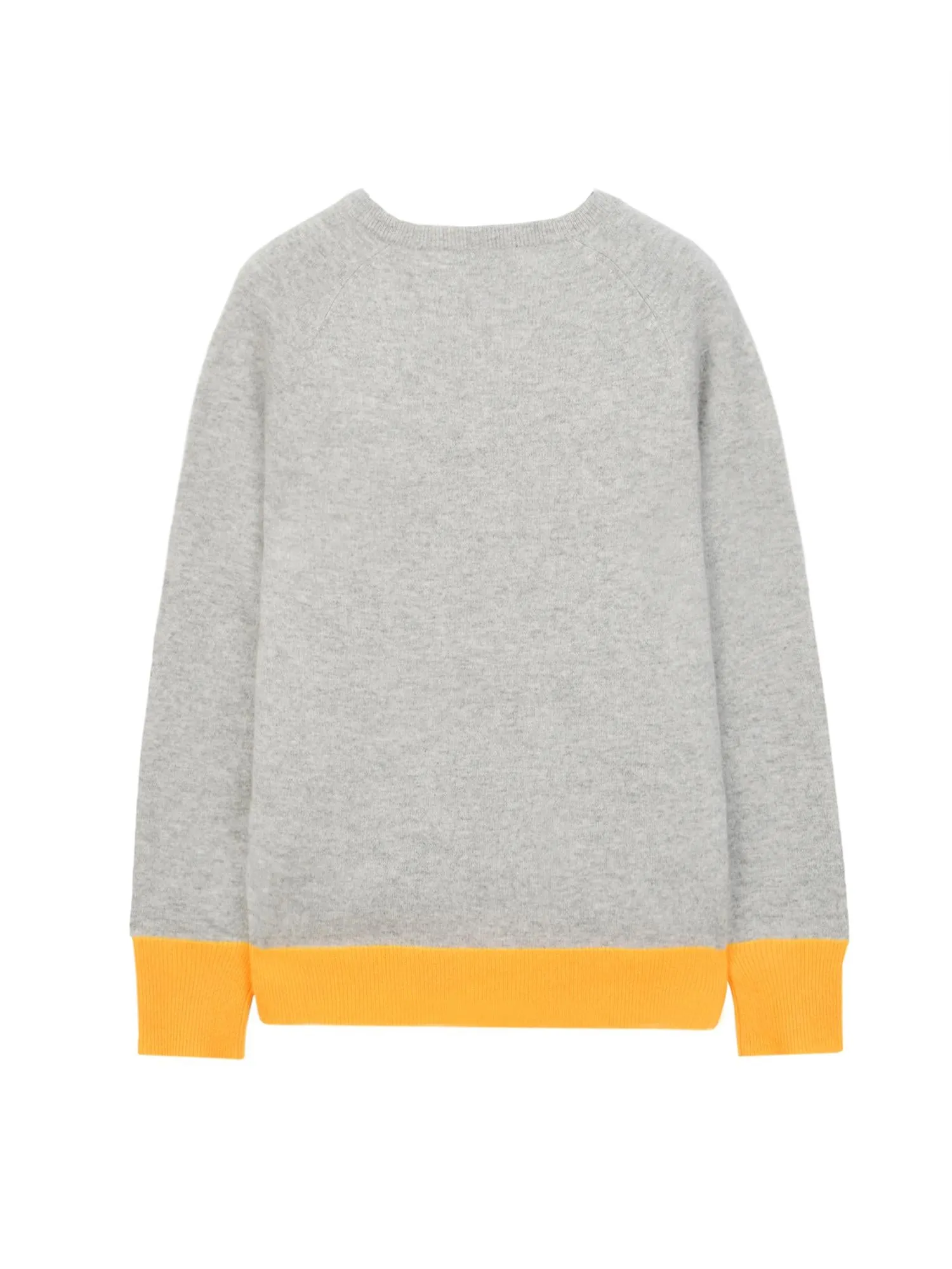 Classic Crew Neck Sweater_CB_Light Grey/Yellow