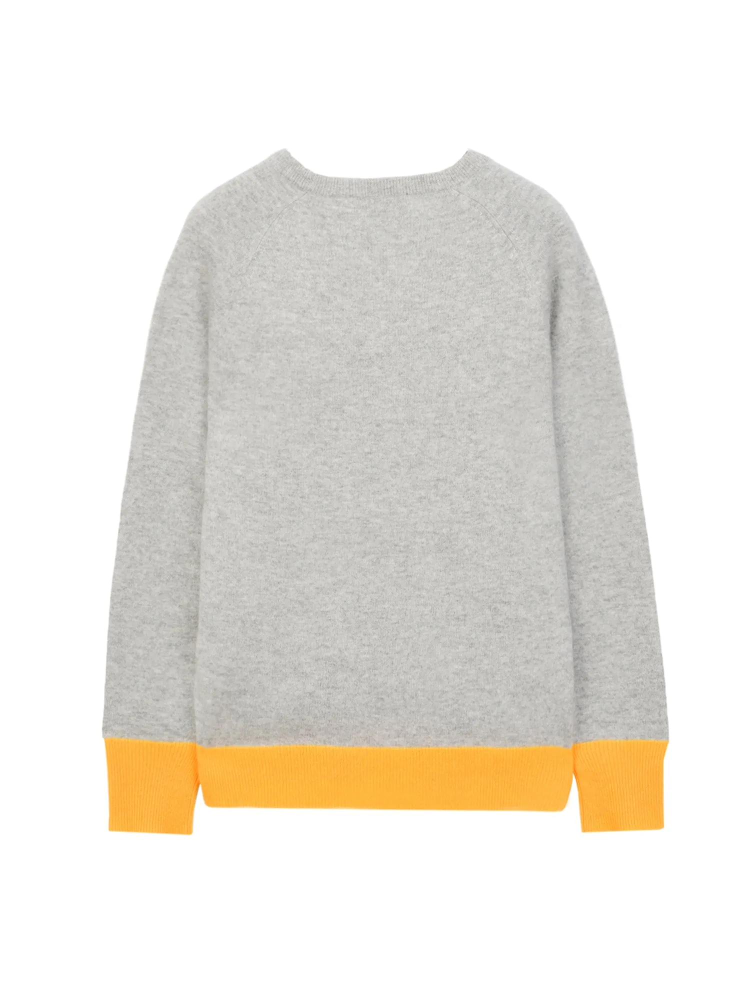 Classic Crew Neck Sweater_CB_Light Grey/Yellow