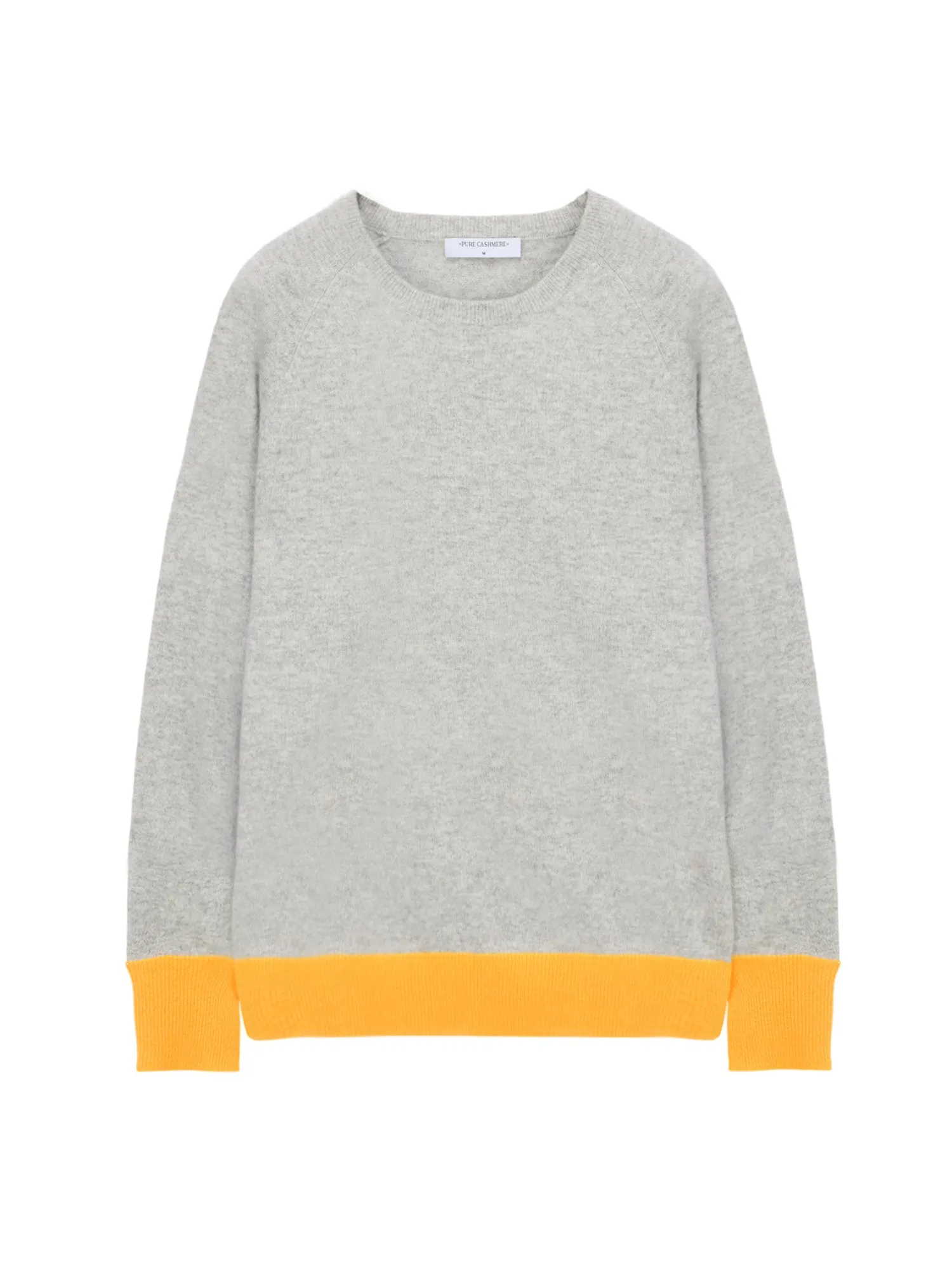 Classic Crew Neck Sweater_CB_Light Grey/Yellow