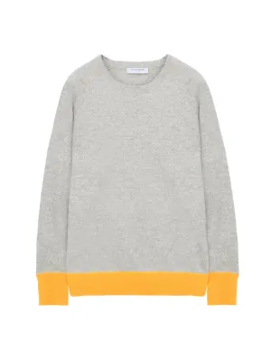 Classic Crew Neck Sweater_CB_Light Grey/Yellow