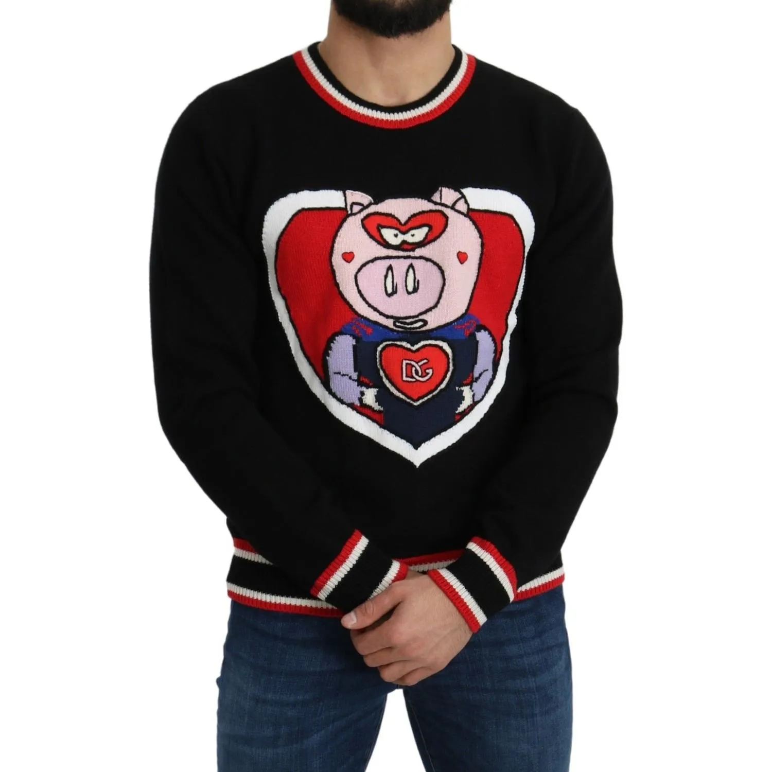 Dolce & Gabbana Elegant Black Cashmere Crew Neck Sweater