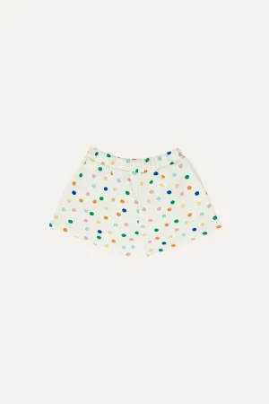 DOTS ALLOVER BABY SHORTS-Ecru