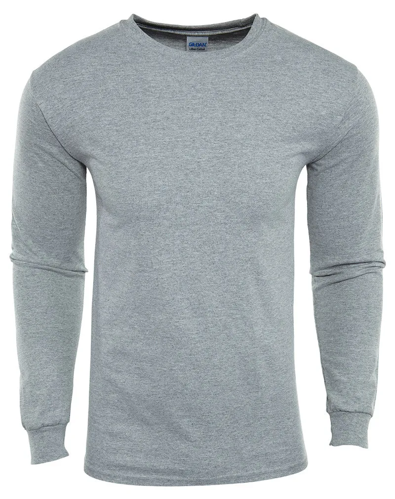 Gildan Ultra Cotton Long Sleeves Crewneck T-Shirt Mens Style : G2400