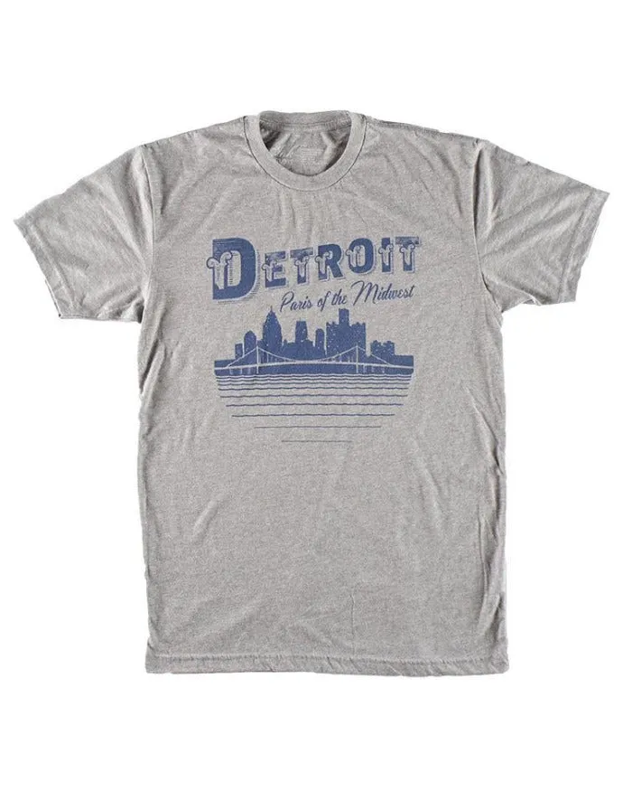 Ink Detroit Paris of The Midwest T-Shirt - Heather Grey