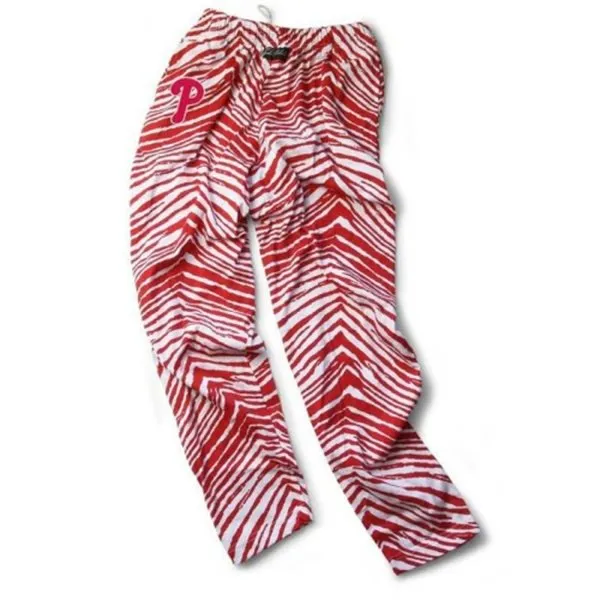 Philadelphia Phillies ZUBAZ Red White Vintage Style Zebra Pants