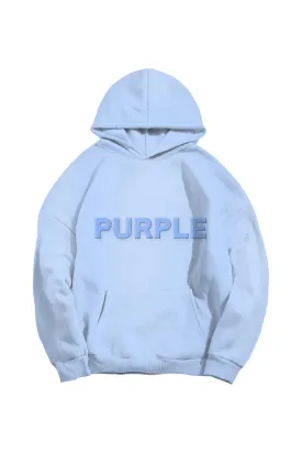 Purple Brand Fleece Hoody- BABY BLUE