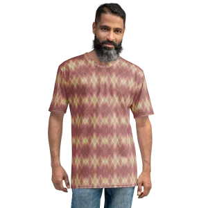 Recursia Argyle Rewired II Men's Crew Neck T-Shirt In Pink