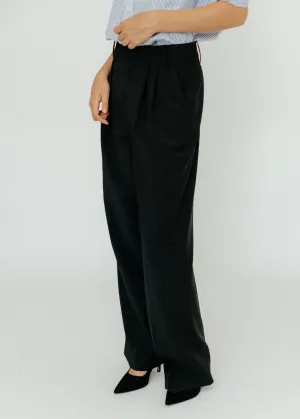 Tibi Tropical Wool Stella Pant in Black